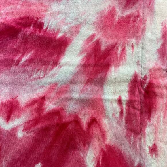 Tie Dyed Unisex Men's T-shirt - Ice Dye Vibrant Pink Peony - Handmade (XLarge) - Picture 8 of 9